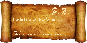 Podvinetz Noémi névjegykártya